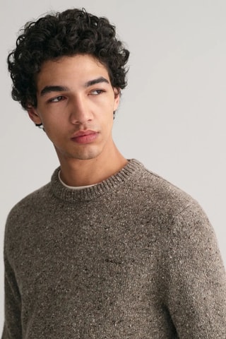 Pull regular en laine - Gris