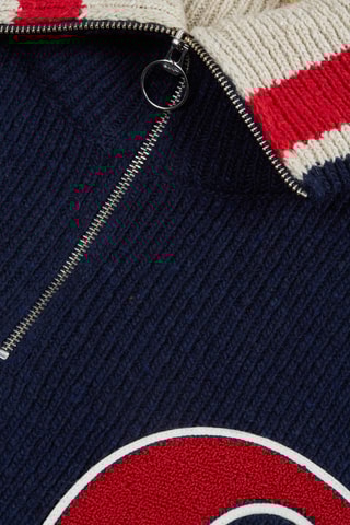 Pull relaxed en laine - Bleu marine