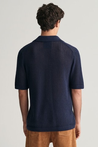 Polo relaxed en lin - Bleu marine