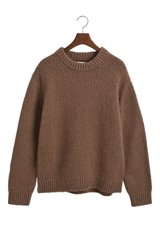 Pull relaxed en laine - Marron