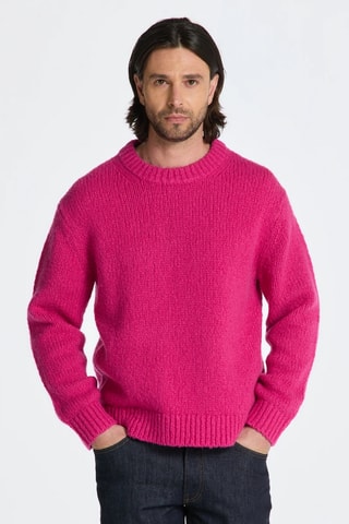 Pull relaxed en laine - Rose vif