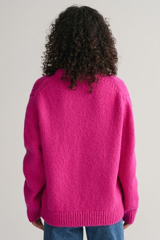 Pull relaxed en laine - Rose vif