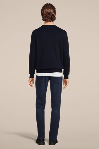 Pull regular en laine - Bleu marine