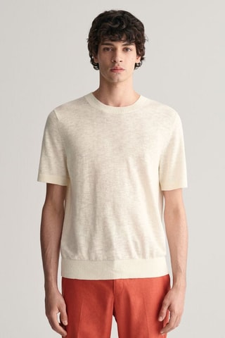 T-shirt regular en soie - Crème