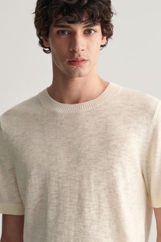 T-shirt regular en soie - Crème