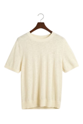 T-shirt regular en soie - Crème