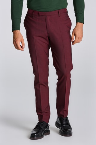 Pantalon slim en laine - Bordeaux