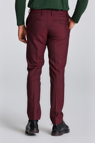 Pantalon slim en laine - Bordeaux