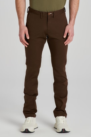 Pantalon slim en coton biologique - Marron