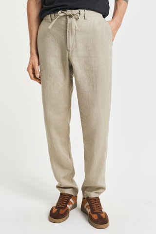 Pantalon relaxed en lin - Beige