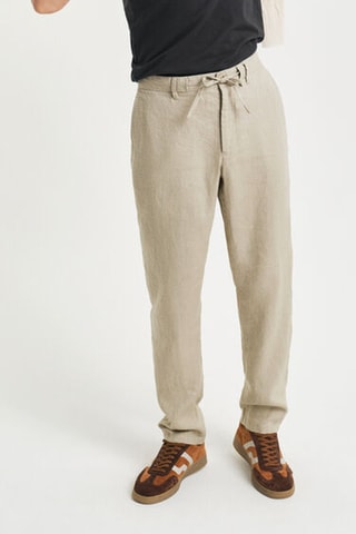 Pantalon relaxed en lin - Beige