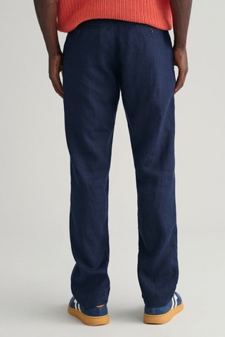 Chino relaxed en lin - Bleu marine