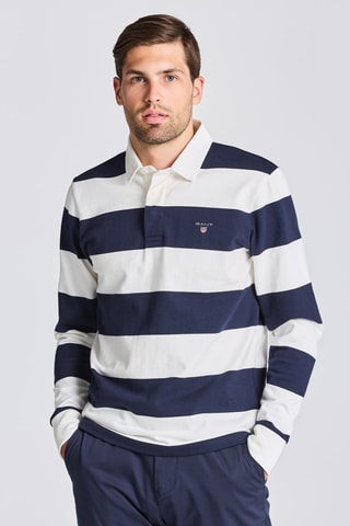 Polo regular - Écru et bleu marine