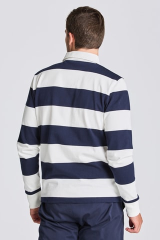 Polo regular - Écru et bleu marine