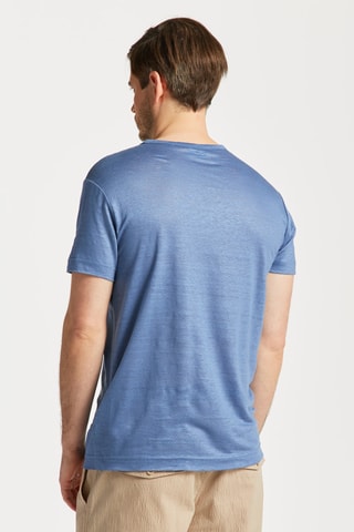 T-shirt regular en lin - Bleu
