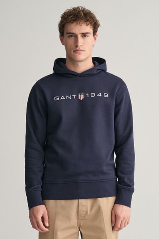 Sweat regular à capuche - Bleu marine