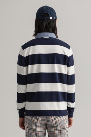 Polo relaxed - Écru et bleu marine