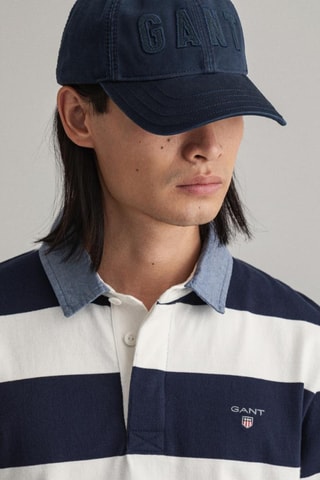 Polo relaxed - Écru et bleu marine