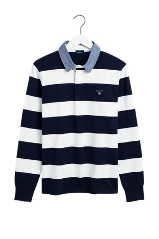 Polo relaxed - Écru et bleu marine