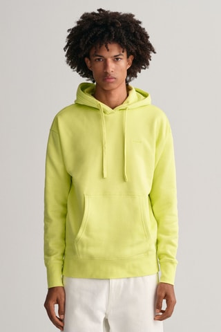 Sweat relaxed en coton biologique à capuche - Vert citron