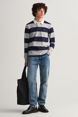 Polo regular - Bleu et gris