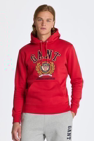 Sweat relaxed à capuche - Rouge