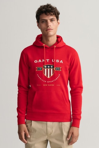 Sweat regular à capuche - Rouge