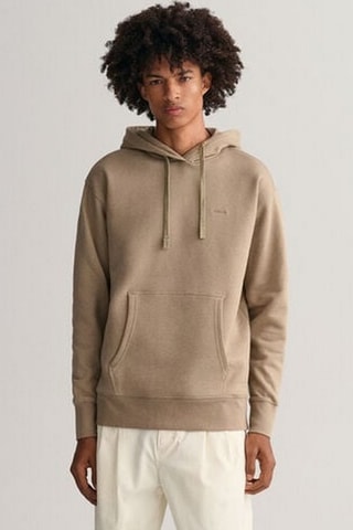 Sweat relaxed en coton biologique à capuche - Taupe