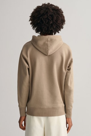 Sweat relaxed en coton biologique à capuche - Taupe