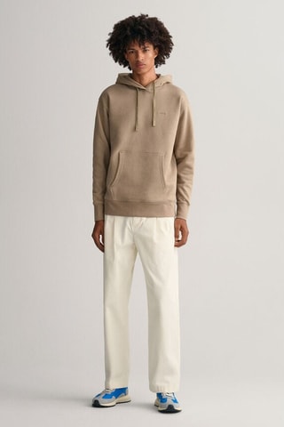 Sweat relaxed en coton biologique à capuche - Taupe