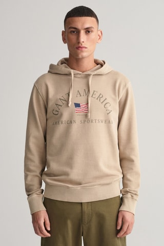 Sweat relaxed à capuche - Beige