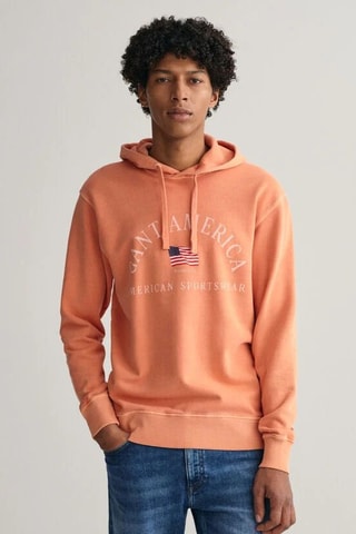 Sweat relaxed à capuche - Orange