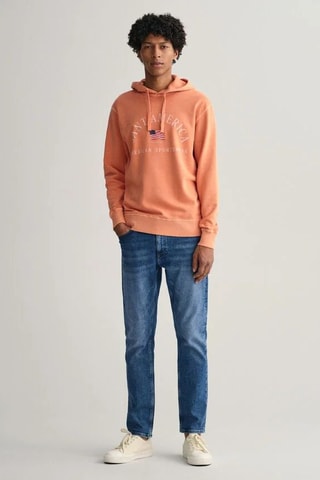 Sweat relaxed à capuche - Orange