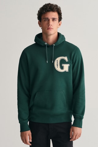 Sweat regular à capuche - Vert foncé