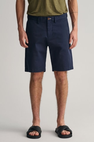 Short slim en coton biologique - Bleu marine