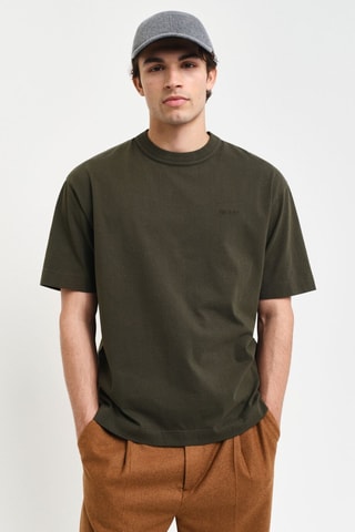 T-shirt relaxed en coton biologique - Vert foncé