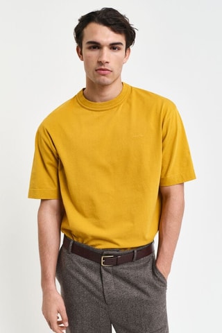 T-shirt relaxed en coton biologique - Jaune moutarde