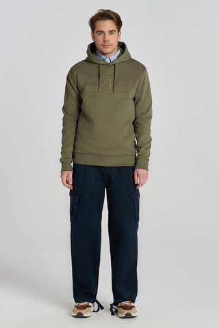 Sweat regular à capuche - Kaki