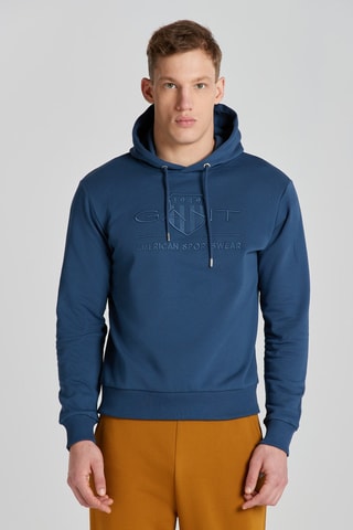 Sweat regular à capuche - Bleu