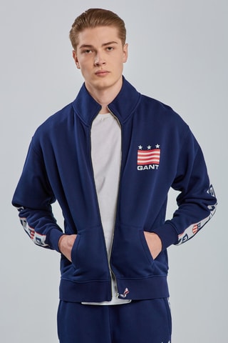 Sweat zippé - Bleu marine