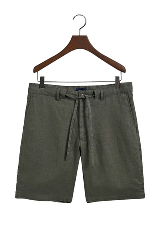 Short relaxed en lin - Vert kaki