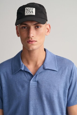 Polo regular en lin - Bleu