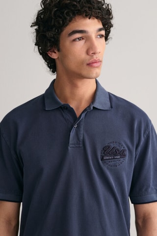 Polo relaxed - Bleu marine