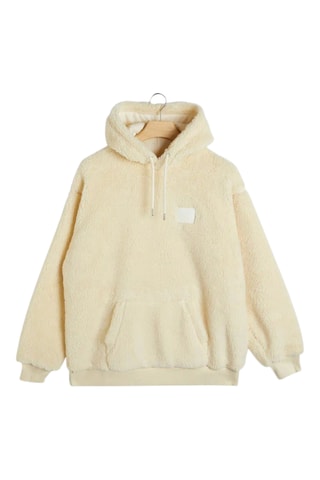 Sweat relaxed à capuche - Crème