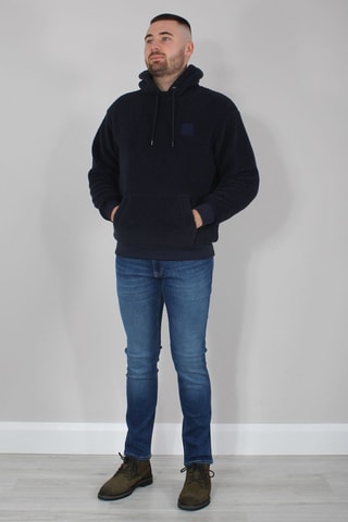 Sweat relaxed à capuche - Bleu marine