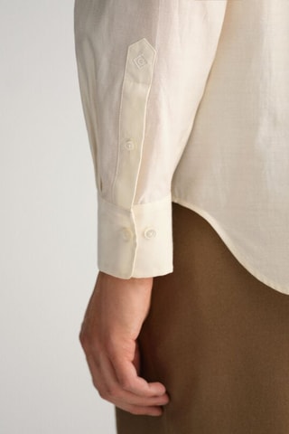 Chemise relaxed en soie - Crème