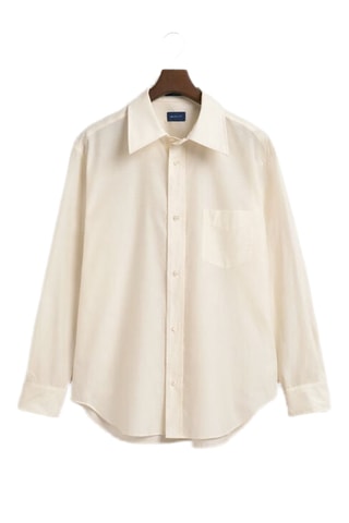 Chemise relaxed en soie - Crème