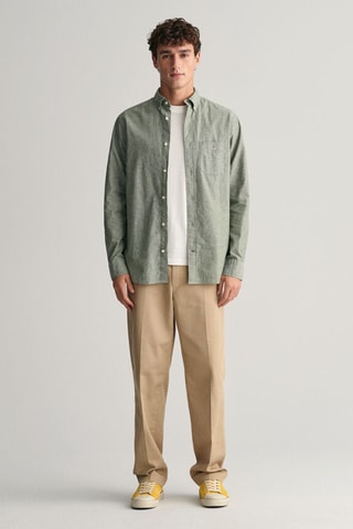 Chemise regular en lin - Vert