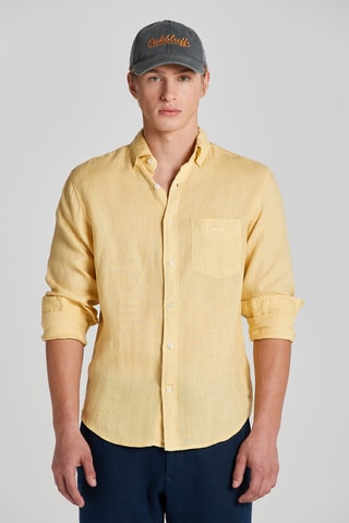 Chemise regular en lin - Jaune pâle