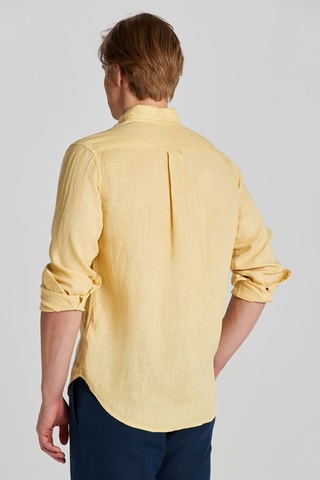 Chemise regular en lin - Jaune pâle